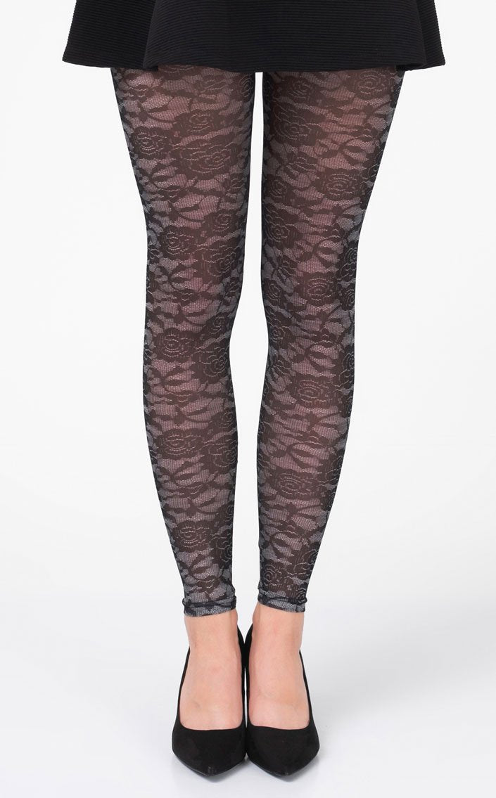 Perazecry - Floral Lace Tights | YesStyle