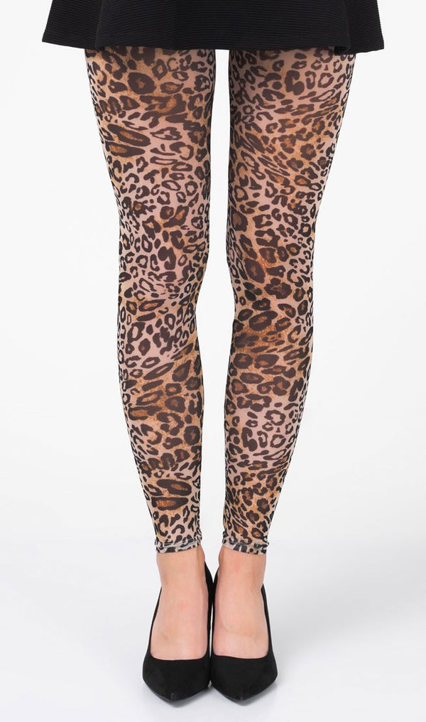 Leopard Chic Footless Tights